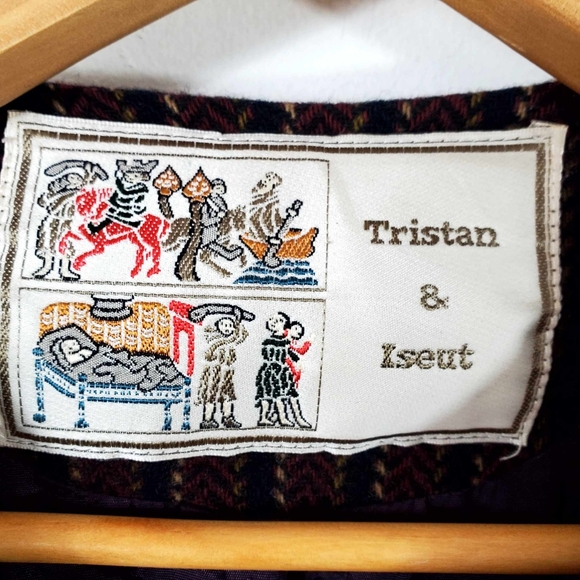 Vintage 80s 100%Virgin Wool Blazer Stripes 3 Buttoms Closure Tristan & Iseut - Picture 3 of 12